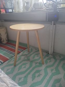 Round Wood Side Table Three Legs