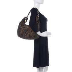 Authentic Fendi Zucca Chain Shoulder Bag