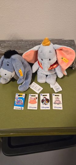 Disneyland Lot Steiff and Pins.