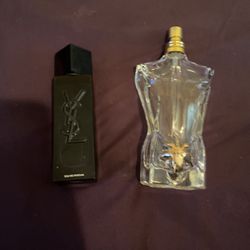 *EMPTY* jean paul gaultier cologne bottle and YSL cologne bottle (includes boxes)