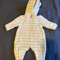 Newborn Baby Hooded Footed One-Piece For Baby Girls