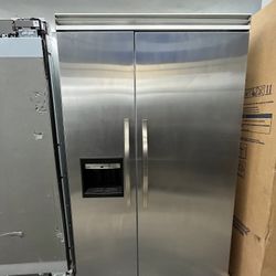 Viking Side By Side Built In 48” Refrigerator Stainless Steel