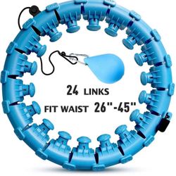 Smart Weighted Fitness Hoop for Adults Women Kids Weight Loss | Free Detachable Knots Workout | Easy at Home Exercise Equipment