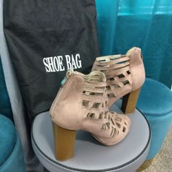 Powder Pink Ankle Shoes/ Open Toe 