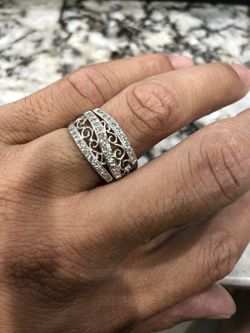 14KT white gold, diamond cocktail ring