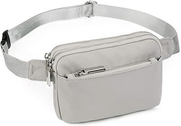 Fanny Packs for Women Crossbody Belt Bag Nylon Fashion Mini Waist Bag(Light Gray)