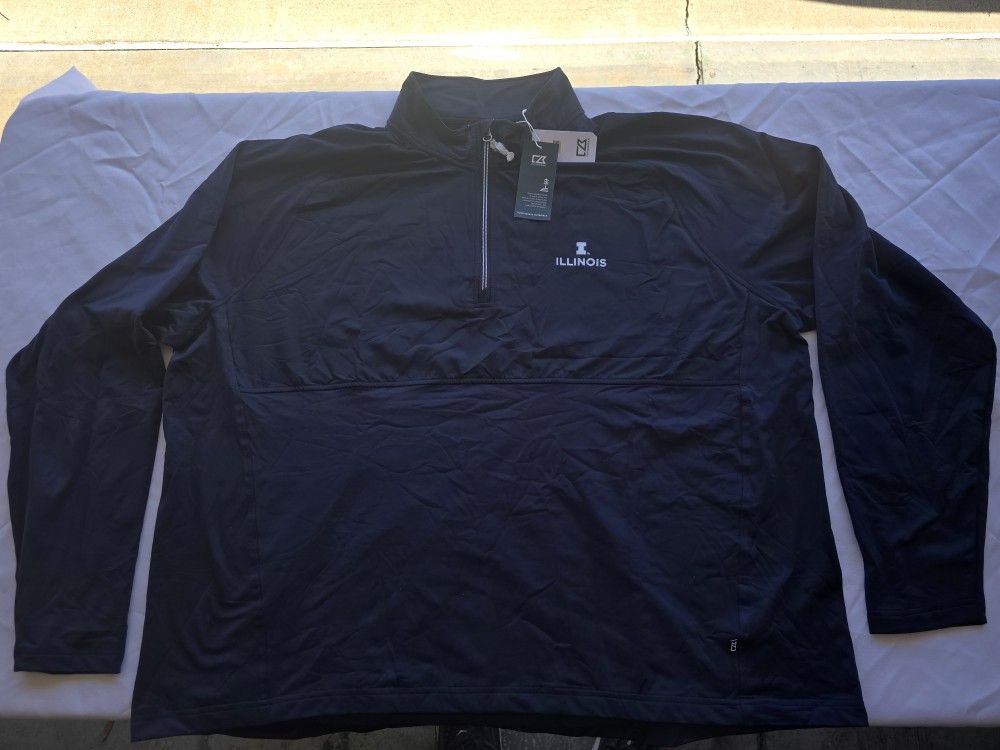 Cutter And Buck University Of Illinois 1/4 Zip Hoodie 3xl(aa)