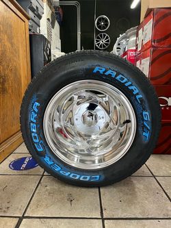 15x12 wheels ons c10 Cooper Cobra Radial G/T Tire on Polished Wheel