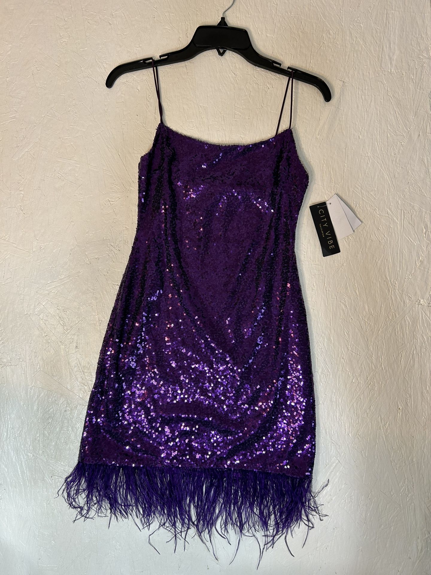 New Purple Junior Sequin Party Dress