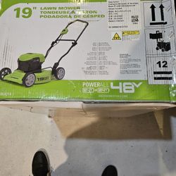 Green works 19" 48V Electric lawn mower. It Is new in Box