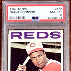 All Prices Lowered! 1964 Topps Frank Robinson PSA 8 Mint Dead Centered HOF Reds Baseball