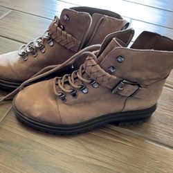 Vince Camuto x Styled Snapshots Lace-Up Boots - Bindelia / Cashmere Leather, size 8