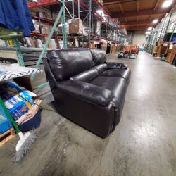 Loveseat Recliner Brown Leather 