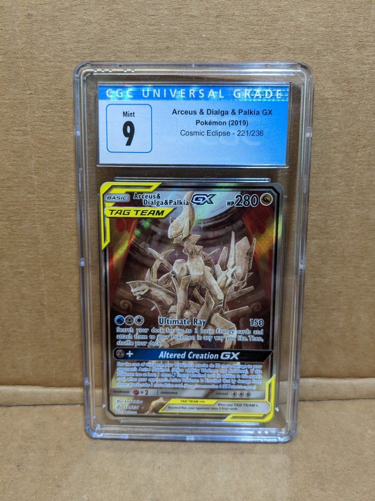 CGC 9 Arceus Dialga And Palkia GX Stone Statue Card