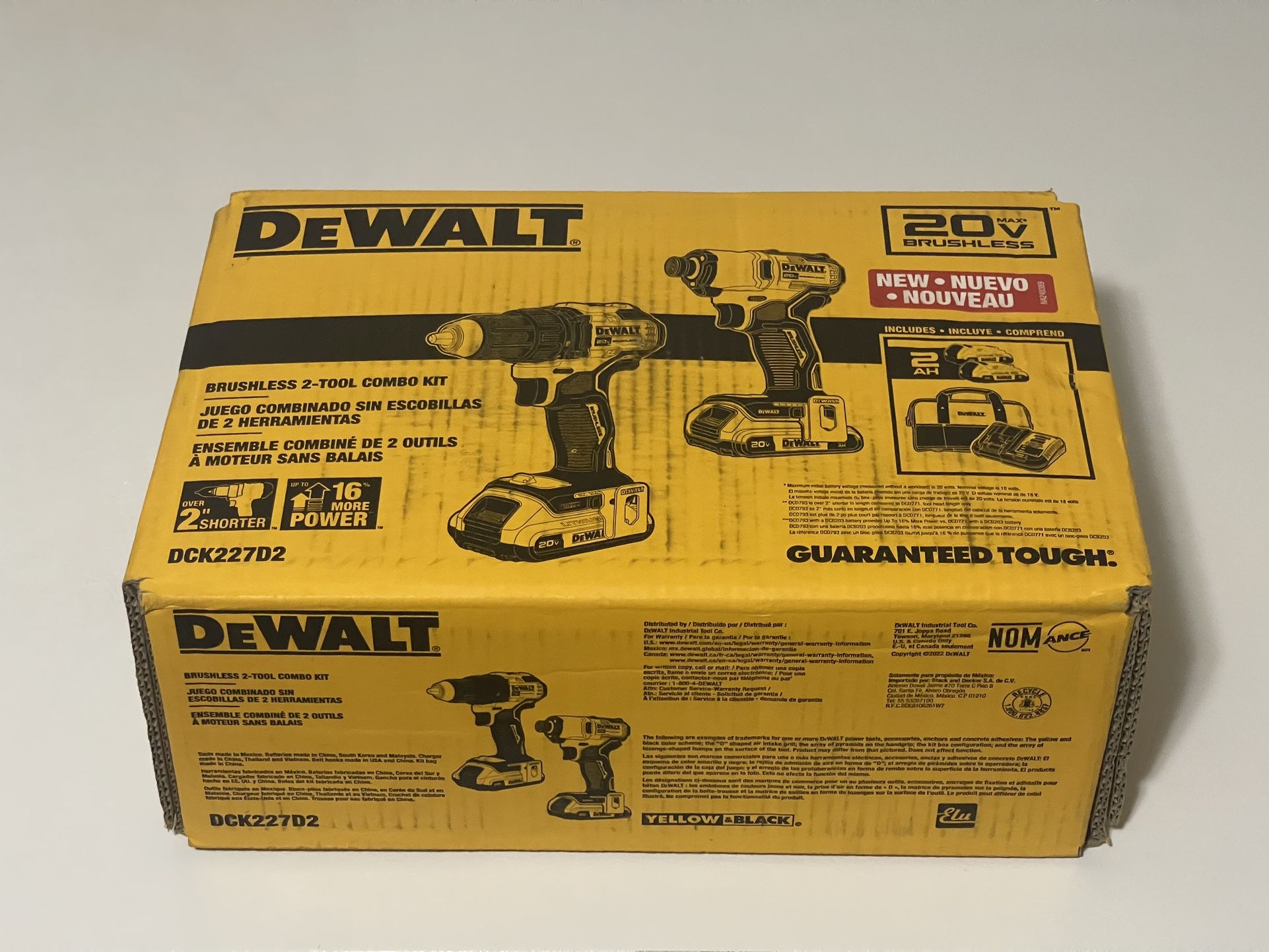 DeWalt DCK227D2 20V MAX Brushless Drill/Impact Driver Combo Kit