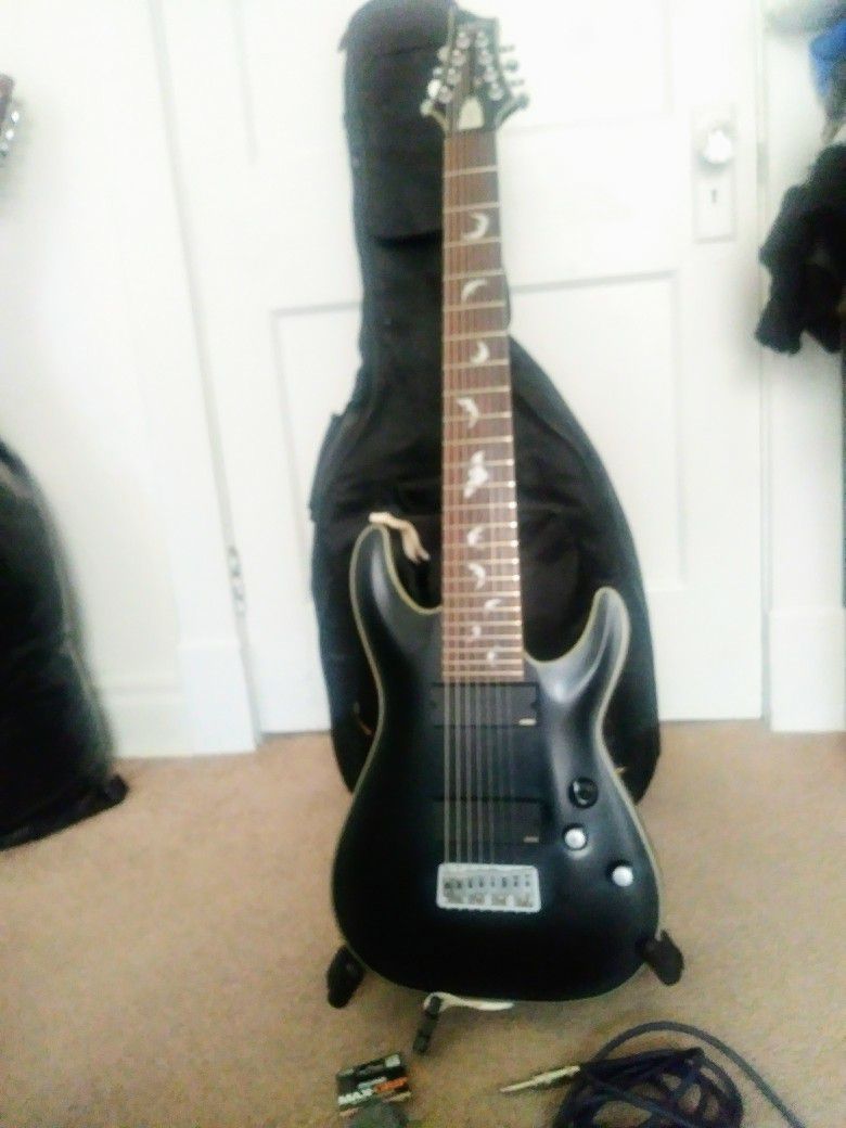 Schecter Guitar Damien Platinum 8-String Electric GuitarSatin Black