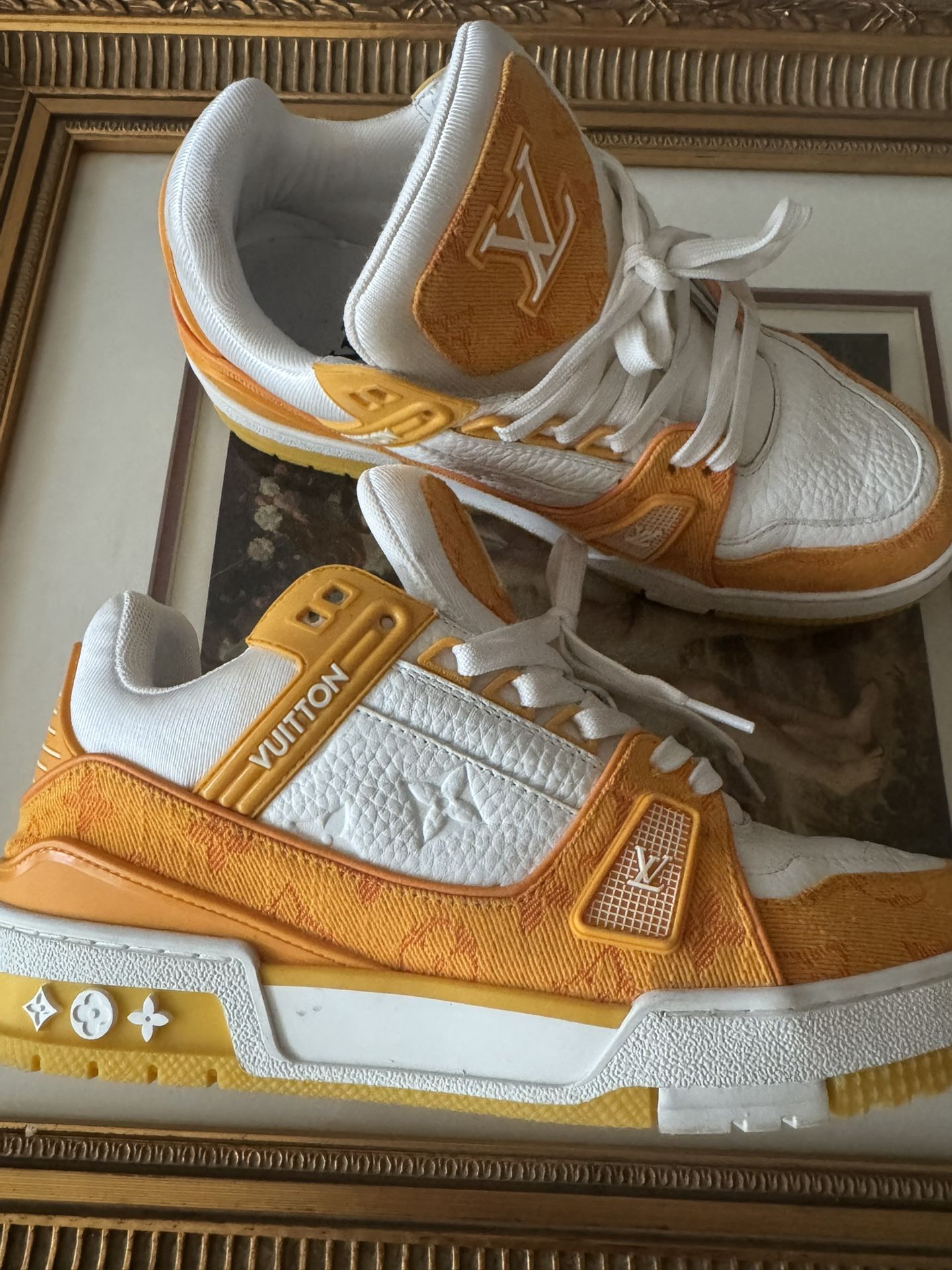 DESIGNER SNICKERS SHOES 10 41 Leather Cotton