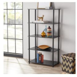 NEW Black Shelves Storage organizer for books kids bedroom organizer office college