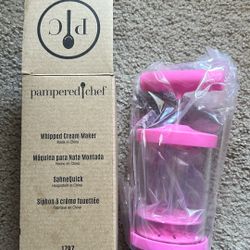 Pampered Chef Whipped Cream Maker #1797  - Pink NIB 