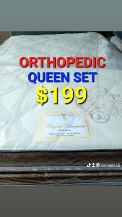 ORTHOPEDIC  !!! QUEEN SET $199 __ MATTRESS AND BOX SPRING 