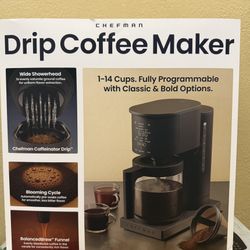 Chefman Caffeinator Drip 14-Cup Programmable Coffee Maker, Black
