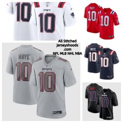 New England Patriots Drake Maye Jersey-all sizes stitched