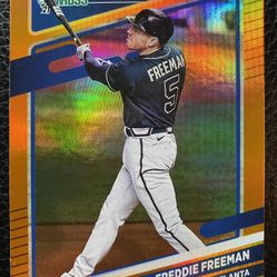 Freddie Freeman 2021 Panini Donruss Baseball #96 ORANGE FOIL PARALLEL! DODGERS!