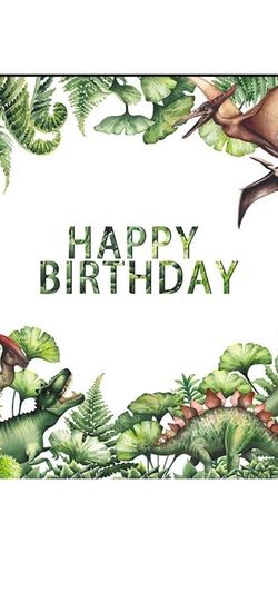 Happy Birthday Dinosaur Banner Backdrop