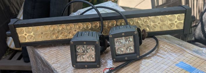 Off-road, truck LED flood Light Bar and Cube Lights Set