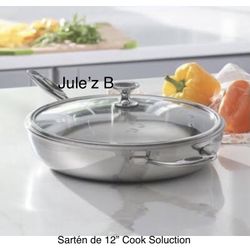 Princess House Sartén De 12” Cook Solution Nuevo En Su Caja 