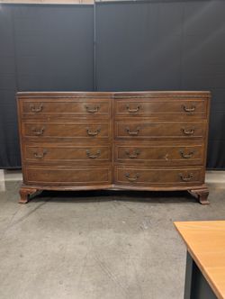 Vintage RWAY Eight Drawer Wood Dresser