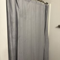 Bathroom Curtain With Rod, Carpets And Accessories