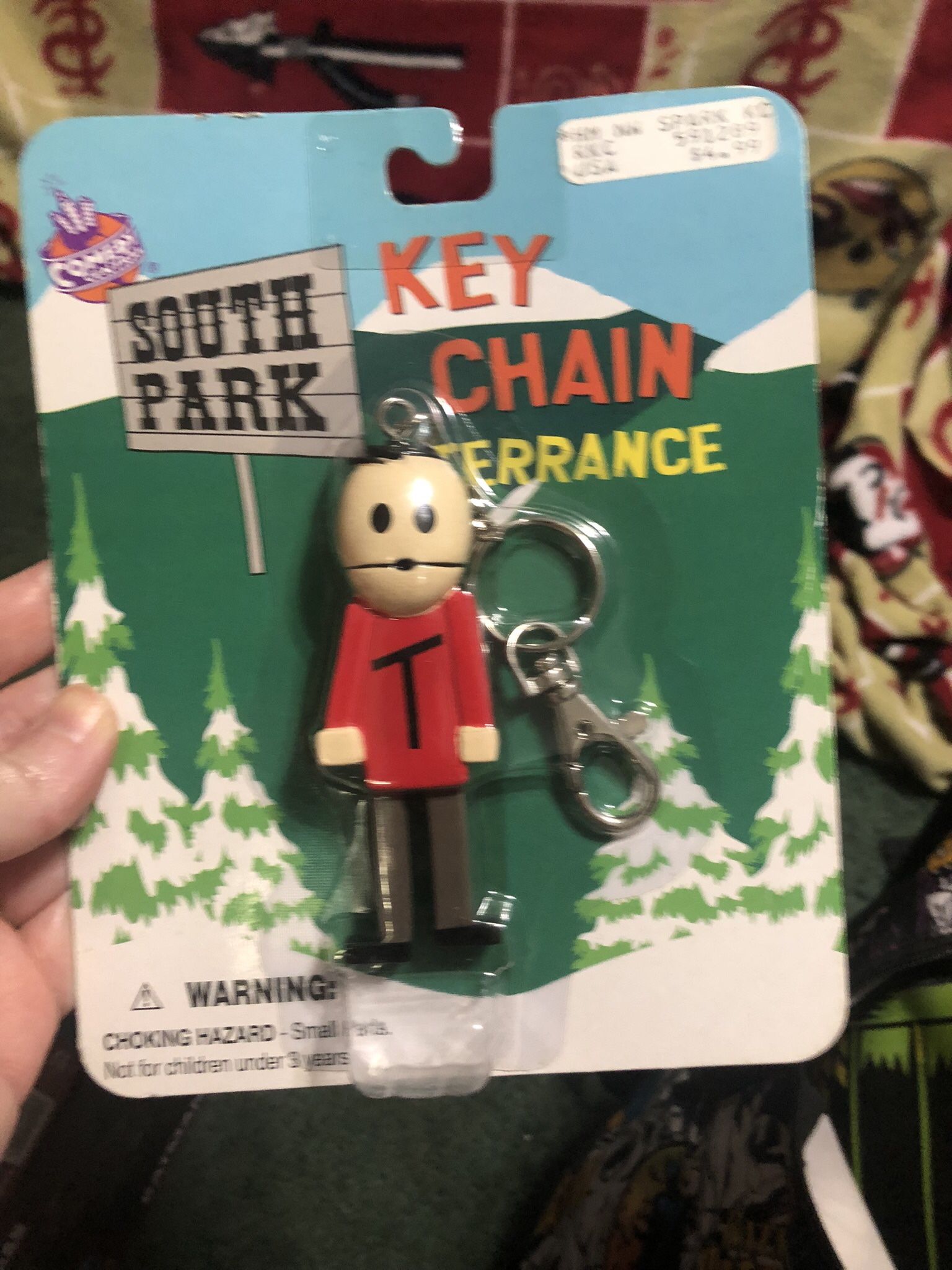 1998 VINTAGE SOUTHPARK TERRANCE KEYCHAIN IN PKG