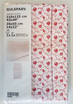 IKEA Gulsparv Crib Duvet Cover/Pillowcase Lingonberry Red White 004.430.12 Kids