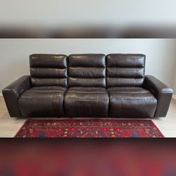 Charcoal Leather Sofa - Good - Louisville, KY