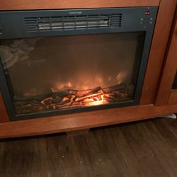 Solid Wood Fireplace TV Stand