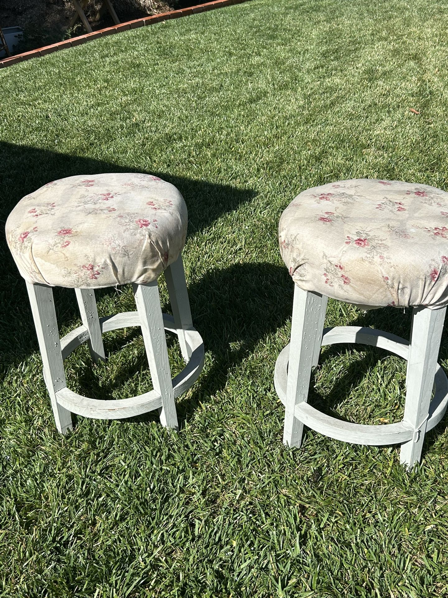 A Pair Of Wooden Stools