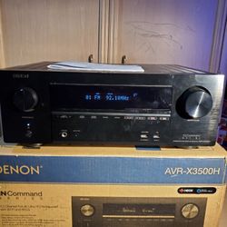 Denon Bluetooth WI-FI Heos AVR X3500H 7.2 Channel Full 4K  Ultra HD AV Receiver With Remote  AM FM Antennas