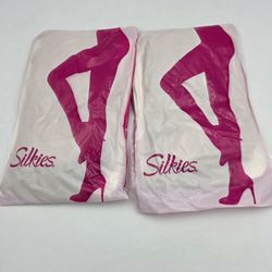 2 Silkies Ultra Total Leg Control Pantyhose 100501 Queen Barely Beige XL Natural