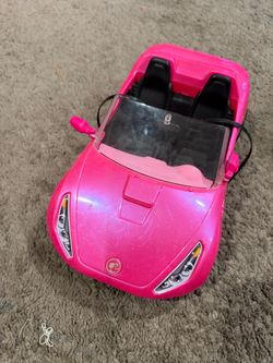 Barbie Pink Glitter Convertible Toy Car
