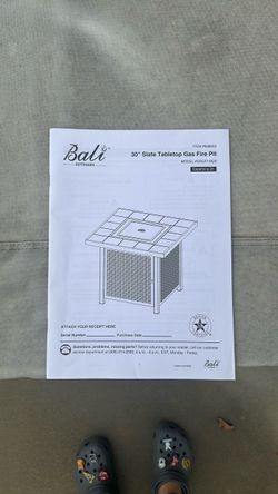 Bali Outdoors 30” Slate Tabletop Gas Fire Pit