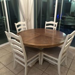 Wood table with 4 chairs