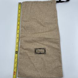 Authentic Gucci beige cloth drawstring shoe or accessories dust bag