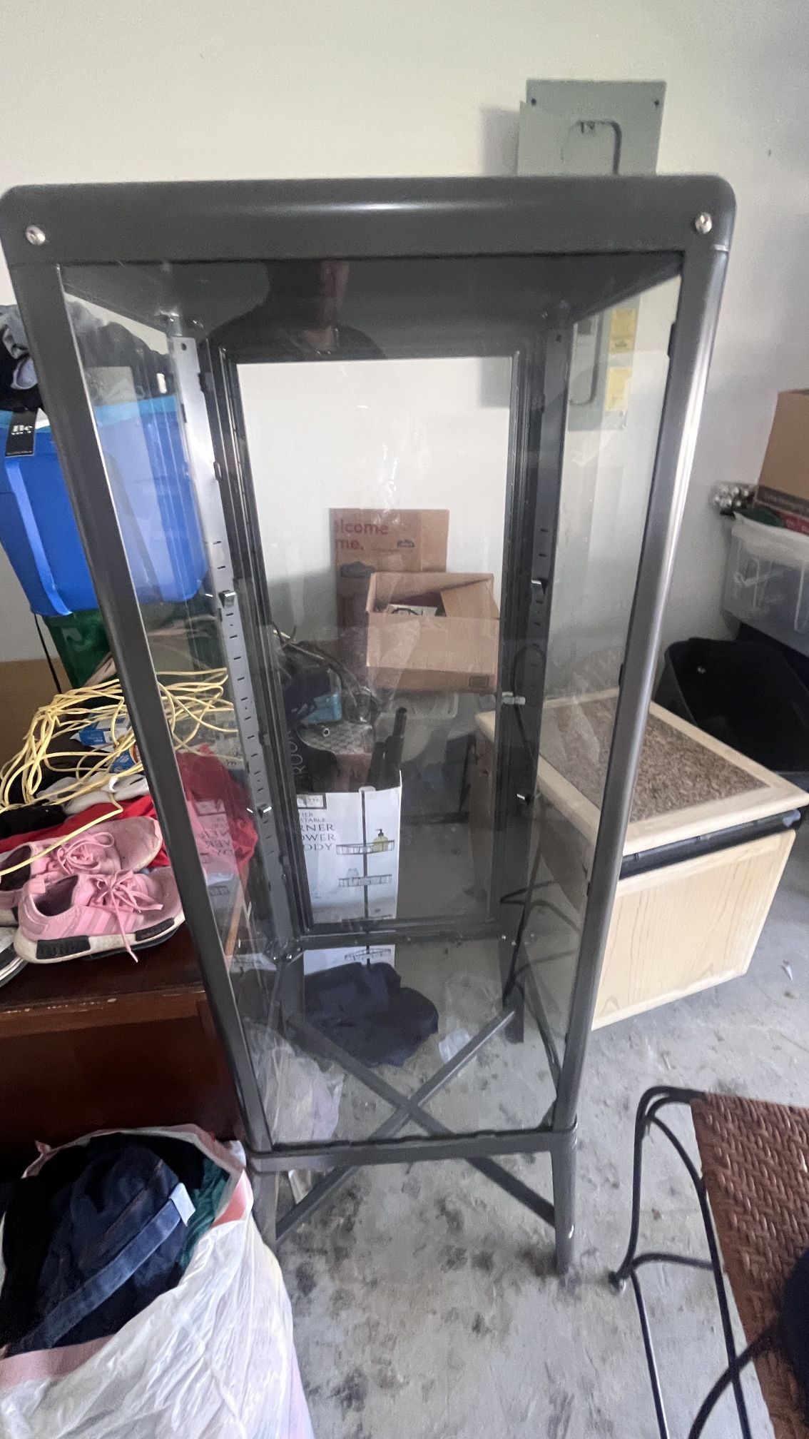 Glass And Metal Hutch 