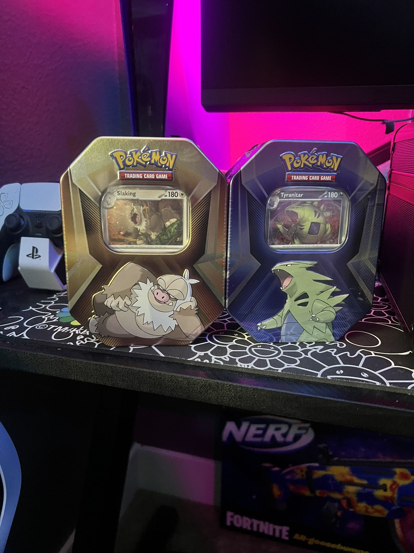 Pokemon TCG Triple Whammy Tin Slaking Tyranitar
