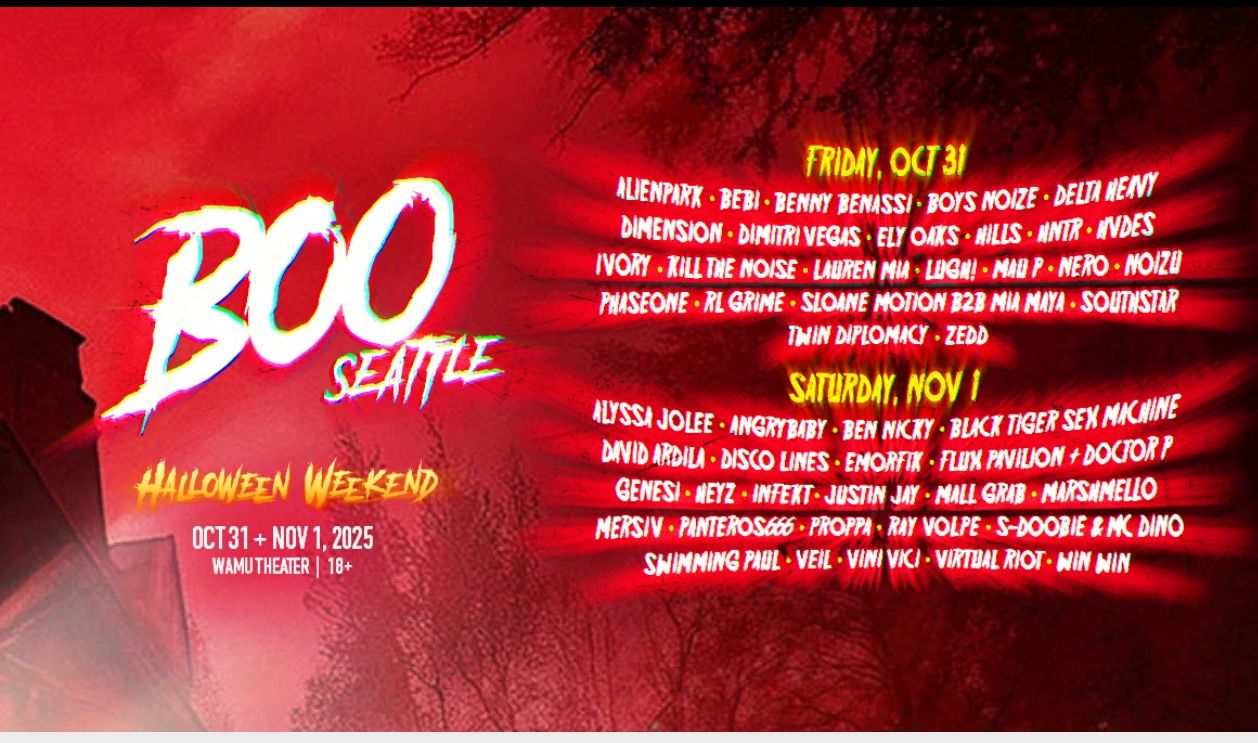 BOO SEATTLE OCT31st-NOV 1st
