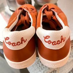 Coach Shoes | Coach Men's Burnt Orange Suede style FG3205  Low-Top Sneakers With white | Color: Orange 9.5