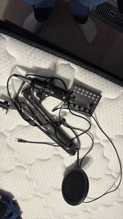 Black Podcast microphone