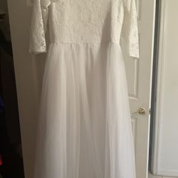 White Flower Girls Dress