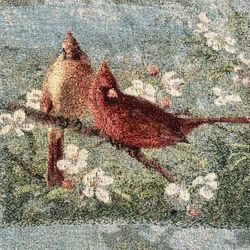 Tapestry Throw Blanket Cardinals Bluebirds Finches 67x88